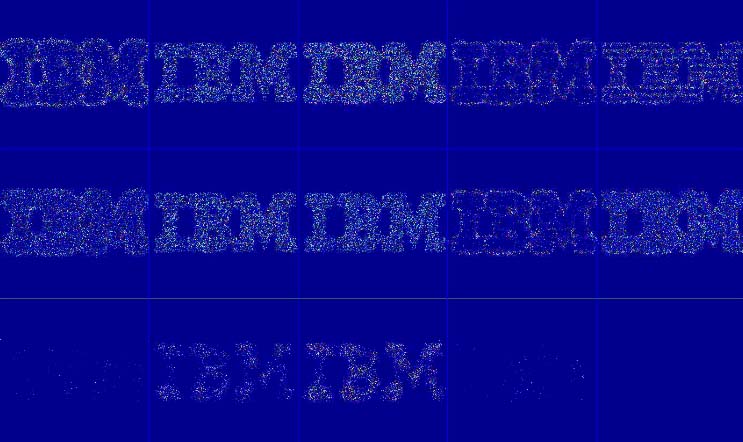 stimul v podobě písmen IBM
